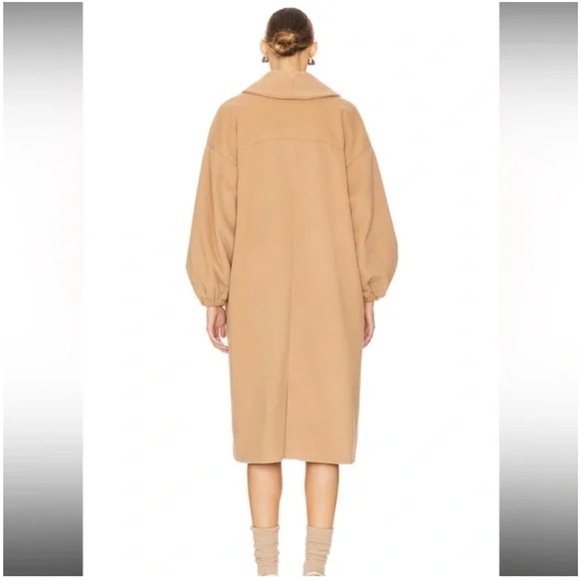NWT For Love And Lemons Sadie Fleece Coat Long Tan Brown Fall - Picture 2 of 16